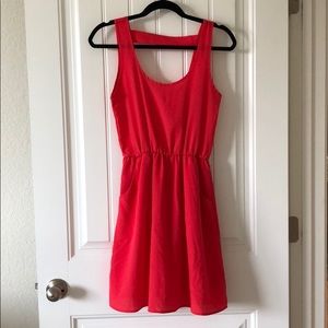 Lush Coral Dress with Pockets!